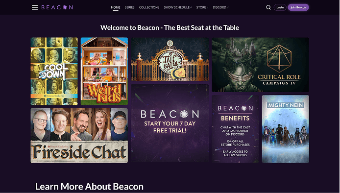Mythical Society mobile homepage featuring Rhett & Link, exclusive videos, behind-the-scenes content and membership benefits.